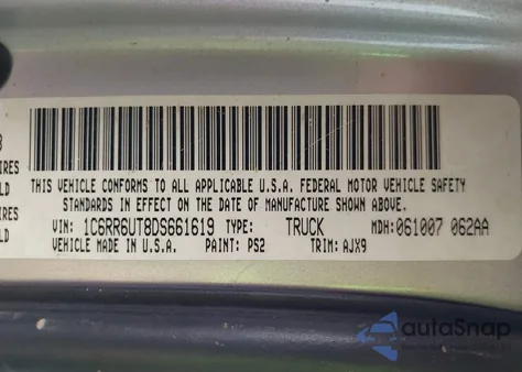 2013 Ram 1500 Sport from USA, damaged, VIN 1C6RR6UT8DS661619